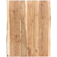 Vidaxl – Dessus de table en bois d'acacia massif 80x(50-60)x3,8 cm – Poli et laqué pour protection humidité – Unique avec bords en bois vivant