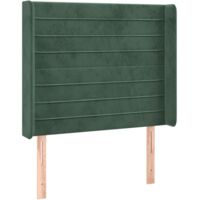 Tête de lit avec oreilles Vert foncé 93x16x118/128 cm Velours vidaXL