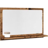 Vidaxl – Armoire à miroir salle de bain vieux bois – Bois d'ingénierie – Dimensions 60 x 11 x 37 cm – Avec étagère fixe