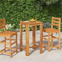 Vidaxl – Table de bar de jardin 60x60x105 cm en bois d'acacia massif – Finition à l'huile pour entretien facile – Usage intérieur et extérieur