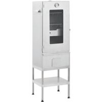 Vidaxl – Fumoir à four multifonctionnel avec table – Acier galvanisé – Dimensions 44,5 x 29 x 83 cm – Thermomètre intégré pour cuisson précise