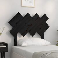 Tête de lit Noir 92x3x81 cm Bois massif de pin vidaXL