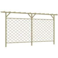 Vidaxl – Clôture bois à lattes avec pergola – Pin imprégné vert – Résistante à la pourriture – Dimensions 335 x 200 cm (l x H)
