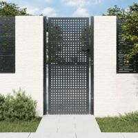 Vidaxl – Portail de jardin anthracite 105x250 cm acier – Design verrouillable avec serrure et poignée – Résistant à la corrosion
