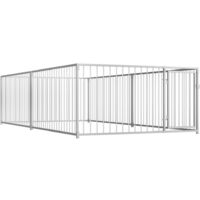 Vidaxl – Chenil d'extérieur pour chiens 200 x 400 x 100 cm – Acier robuste – Système de verrouillage à loquet – Pour usage intensif