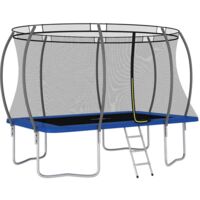 Vidaxl – Trampoline rectangulaire 335x244x90 cm – Charge max 150 kg – Structure acier galvanisé – Filet de sécurité et échelle inclus