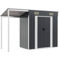Vidaxl – Abri de jardin métal anthracite 277x107x181 cm – Acier galvanisé – Toit prolongé pour rangement bois – Ventilation intégrée