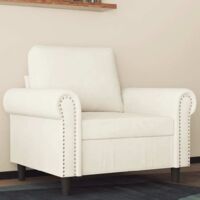 Fauteuil Crème 60 cm Velours vidaXL