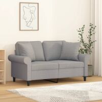 vidaXL Throw Pillows 2 pcs Light Grey 40x40 cm Fabric
