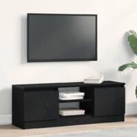 vidaXL Meuble TV chêne noir 102x30x36 cm bois d'ingénierie