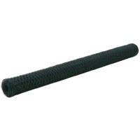 vidaXL Chicken Wire Fence Steel with PVC Coating 25x1,5 m Green