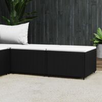 Repose-pieds de jardin et coussins lot de 2 noir résine tressée vidaXL