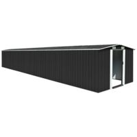 Vidaxl – Abri de jardin métal anthracite 257x779x181 cm – Acier galvanisé résistant à la corrosion – Ventilation optimale avec 4 orifices – Accès facile avec doubles portes