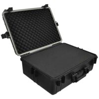 Vidaxl – Mallette de transport en polypropylène noir 57 x 43 x 22 cm – Mousse intérieure amovible – Étanche à la poussière – Sécurisée avec cadenas