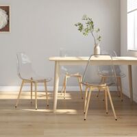 Vidaxl – Lot de 4 chaises de salle à manger transparentes en PET – Dossier ergonomique – Pieds en métal – Faciles à nettoyer