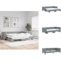 Lit de jour avec gigogne et matelas gris clair 90x200 cm tissu vidaXL