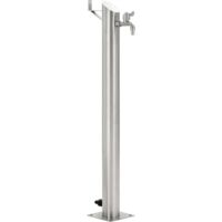 Vidaxl – Colonne d'eau en acier inoxydable 95 cm – Fontaine de jardin ronde – Robinet inclus – Tuyau d'eau compatible – Montage facile