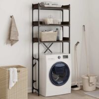 Vidaxl – Étagère de lave-linge chêne marron 67x25x163 cm – Bois d'ingénierie résistant à l'humidité – 3 niveaux pour rangement optimal - vidaXL43850