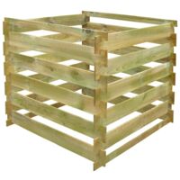 Bac à compost à lattes 0,54 m3 Carré Bois vidaXL