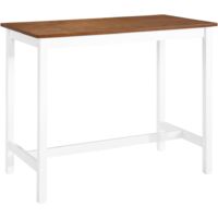 Vidaxl – Table de bar en bois massif 108x60x91 cm – Dessus MDF plaqué bois – Finition poncée et laquée – Pour usage intérieur