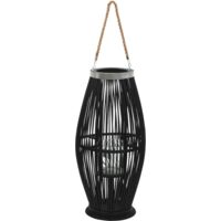 Bougeoir suspendu Bambou Noir 60 cm vidaXL