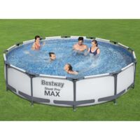 Bestway – Ensemble de piscine hors sol ronde 366x76 cm – Acier Tritech résistant aux UV – Capacité 6 473 L – Installation facile en 30 min