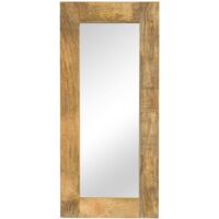 Vidaxl – Miroir sur pied en bois de manguier massif 50 x 110 cm – Surface polie et laquée – Aucun assemblage requis