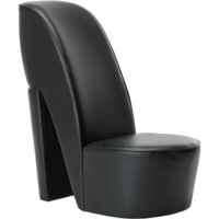 Vidaxl – Fauteuil crapaud en similicuir noir – Design en forme de chaussure à talon haut – Dimensions 43 x 82,5 x 85,5 cm – Capacité 110 kg