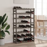 vidaXL Casier à bouteilles pour 56 bouteilles gris bois pin solide