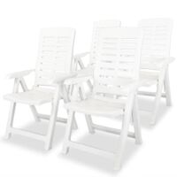 Vidaxl – Chaises inclinables de jardin lot de 4 – Plastique résistant aux intempéries – 4 positions d'inclinaison – Charge maximale 110 kg