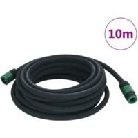 vidaXL Tuyau d'arrosage de jardin noir 0,6" 10 m caoutchouc