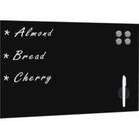 Vidaxl – Tableau noir magnétique en verre 60 x 40 cm – Surface en verre trempé – Montage mural facile – Pour bureau et école