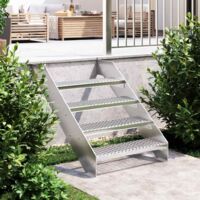 Vidaxl – Escalier en caillebotis 70x24x7 cm acier galvanisé – Antidérapant pour environnements humides – Résistant à la corrosion et à l'usure