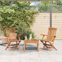 Vidaxl – Chaises pliables de jardin en teck – Lot de 2 – Ergonomiques avec accoudoirs – Dimensions 55x60x89 cm – Pliable pour rangement facile