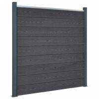 Vidaxl – Ensemble de panneaux de clôture WPC 180x186 cm – Résistant à la pourriture et à la rouille – Design double face – Poteau polyvalent avec 3 fentes