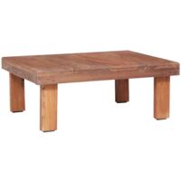 Vidaxl – Table basse fixe en bois d'acajou massif 60x45x23 cm – Surface stable pour objets décoratifs – Fait main, aspect vintage et chaleureux