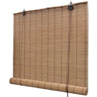 Vidaxl – Stores enrouleurs en bambou naturel 120 x 220 cm – Filtrant la lumière – Système d'attache cordes tissées – Facile à nettoyer