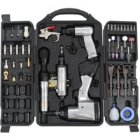 Vidaxl – Kit d'outils pneumatiques 70 pcs – Clé à chocs 1/2" – Meuleuse 1/4" – Marteau pneumatique 150 mm – Mallette de rangement
