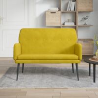 Banc Banquette Design, Banc de salle à manger, Banc de cuisine Jaune 108x79x79 cm Velours vidaXL