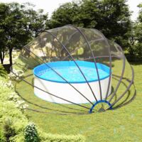 Vidaxl – Dôme de piscine 559x275 cm – PVC UPF 30 – Construction en fibre de verre – Protection contre soleil et pluie – Ancrage sécurisé inclus