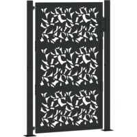 Vidaxl – Portail aluminium noir 100x150 cm – Acier galvanisé – Design découpé au laser – Système de verrouillage avec 3 clés