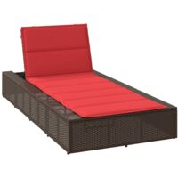 vidaXL Transat avec coussin flottant marron résine tressée