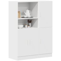 vidaXL Ensemble d'armoires de cuisine 2 pcs blanc bois d'ingénierie