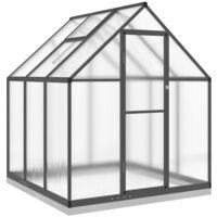 Vidaxl – Serre de jardin polycarbonate 169x169x202 cm – Cadre aluminium résistant aux intempéries – Panneaux UV 4 mm – Installation rapide