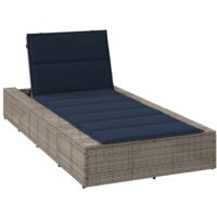 vidaXL Transat avec coussin flottant gris résine tressée