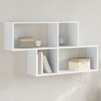 vidaXL Étagère murale blanc 100x20x53 cm bois d'ingénierie