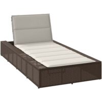 vidaXL Transat avec coussin flottant marron résine tressée