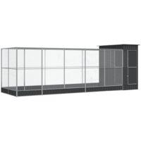 Vidaxl – Volière en acier galvanisé avec extension 623x203x216 cm – Grille en acier pour observation – Porte verrouillable pour sécurité