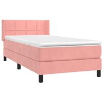 Sommier à lattes de lit avec matelas Rose 100x200 cm Velours