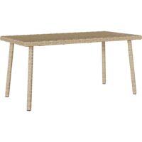 vidaXL Garden Coffee Table Rectangular Beige 80x40x37 cm Poly Rattan